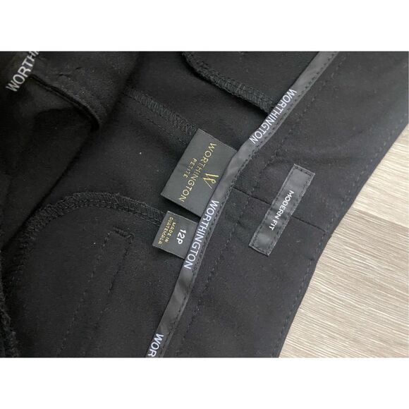 Worthington Modern Fit Black Slacks, Dress Pants, Size 12P - Picture 4 of 8